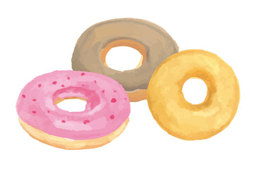 ドーナツの手描きイラスト