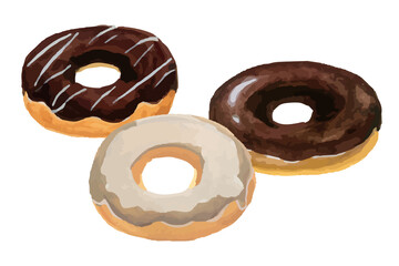 ドーナツの手描きイラスト