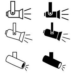 spotlight icon on white background. spotlight outline sign. flashlight business concept. lamp symbol. flat style.