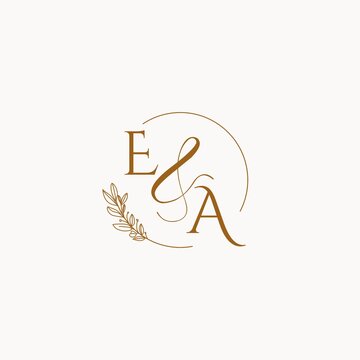EA initial wedding monogram logo