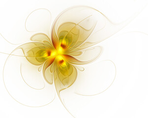Abstract fractal beautiful flower on white background. Fantasy
