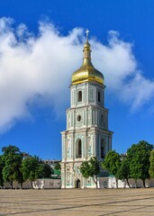 Fototapeta na wymiar St. Sophia Cathedral on St. Sophia Square in Kyiv, Ukraine