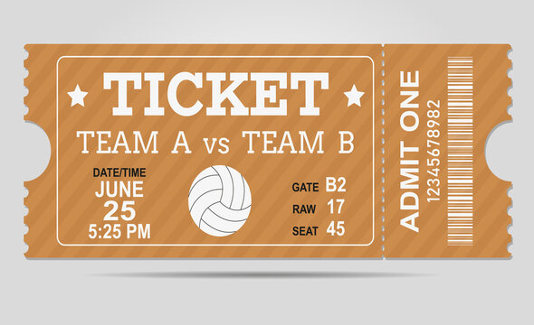 Volleyball Ticket Card modern element design.
Vector abstract logo for Water Polo Ball Ticket 