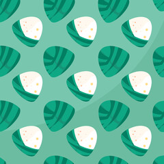 Seamless background image Dragon Boat Festival cartoon zongzi pattern premium vector
