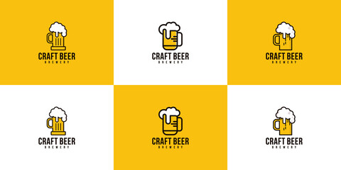Fototapeta na wymiar a collection of craft beer logos, and beer breweries for beverage companies