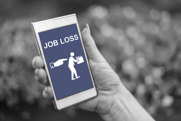 Job loss concept on a smartphone
