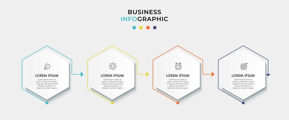 Infographics design vector and marketing icons can be used for workflow layout, diagram, annual report, web design. Business concept with 4 options, steps or processes.