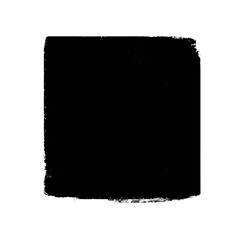 Watercolor black square on the white background