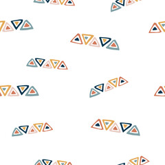 Abstract seamless pattern with colorful geometric shapes, bright vector illustration