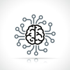 artificial intelligence line icon isolated