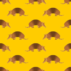 Armadillo pattern seamless. Animal armor-clad background. Baby fabric ornament