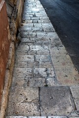 An old stone pavement in the capital of the island of Malta.