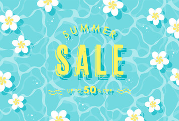 vector background with plumeria flowers floating in water for banners, cards, flyers, social media wallpapers, etc.