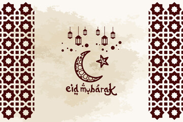 Eid al-Fitr Mubarak vector illustration. suitable for greeting card, poster and banner