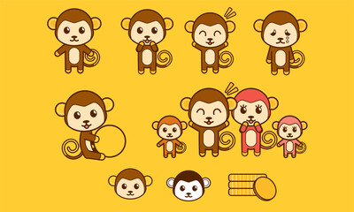 Cute monkey character design