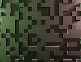 Abstract background with a random cube blocks. 3D rendering.