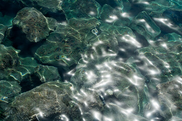 Shiny aquamarine sea water