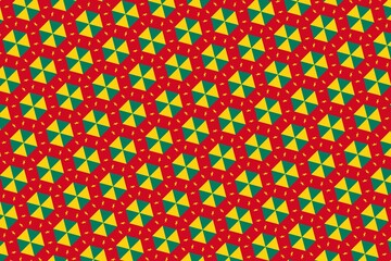 Simple geometric pattern in the colors of the national flag of Cameroon