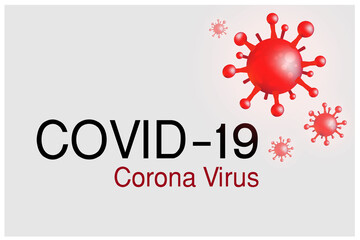 Fototapeta na wymiar Covid-19 Coronavirus concept inscription typography design logo. World Health organization WHO introduced new official name for Coronavirus disease named COVID-19, dangerous virus vector illustration