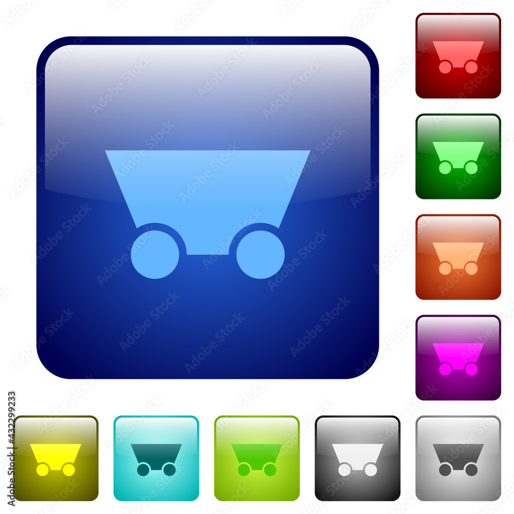 Poster mine cart color square buttons