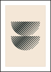 Minimal 20s geometric design poster, vector template with primitive shapes