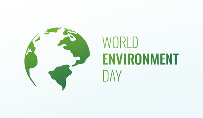 Obraz premium World Environment Day Banner. Eco Concept. Green Planet Earth With Text. Vector illustration