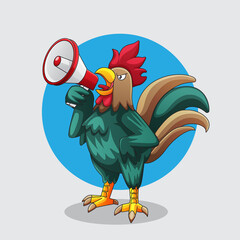 Illustration of Chicken with megaphone