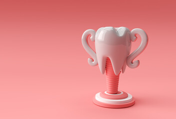 Dental Trophy model of premolar tooth 3D Rendering.
