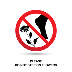 Do not step on the flower concept