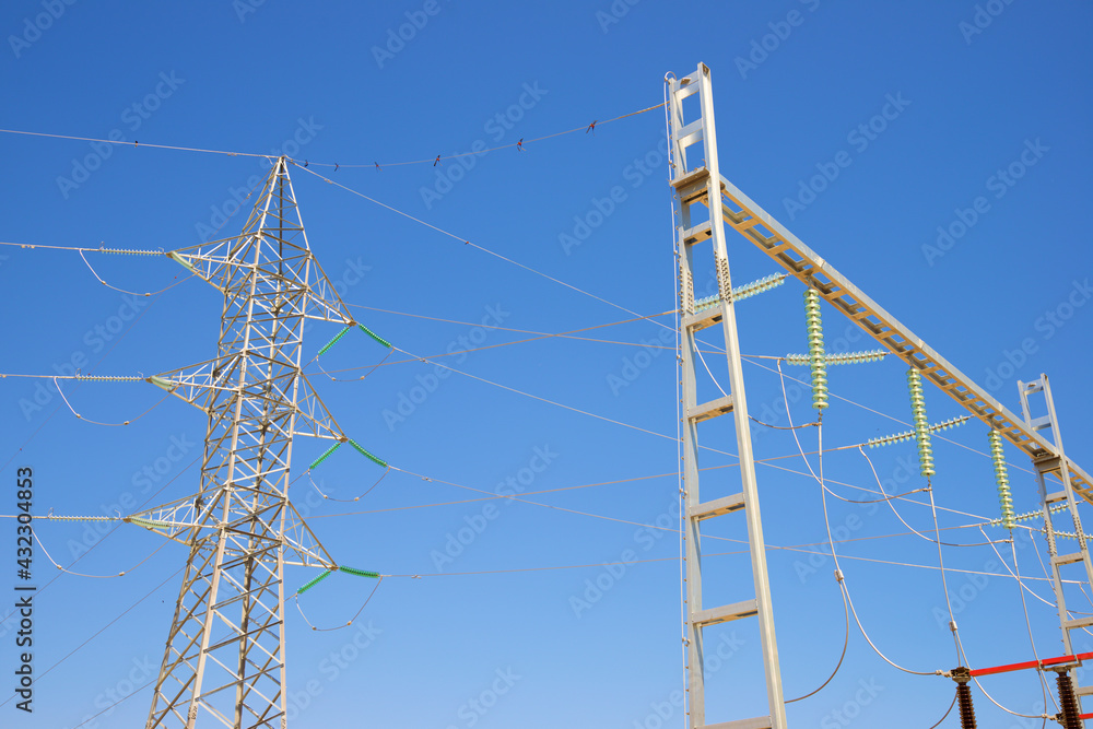 Wall mural electrical substation view