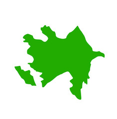 Azerbaijan map shape in green color. Azerbaijan map on white background vector.  