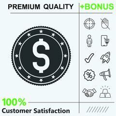 A stack of money dollars. A huge stack of money icon graphic elements for your work