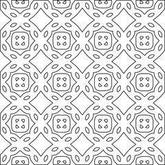 Geometric vector pattern with Black and white colors. Seamless abstract ornament for wallpapers and backgrounds.