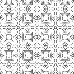 Geometric vector pattern with Black and white colors. Seamless abstract ornament for wallpapers and backgrounds.