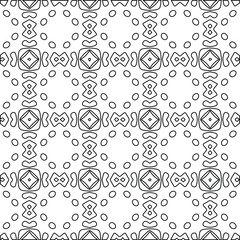 Geometric vector pattern with Black and white colors. Seamless abstract ornament for wallpapers and backgrounds.