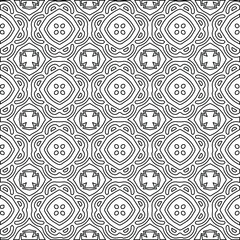  Geometric vector pattern with Black and white colors. Seamless abstract ornament for wallpapers and backgrounds.
