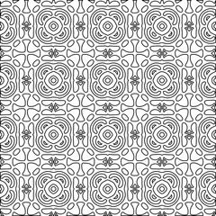  Geometric vector pattern with Black and white colors. Seamless abstract ornament for wallpapers and backgrounds.