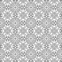  Geometric vector pattern with Black and white colors. Seamless abstract ornament for wallpapers and backgrounds.