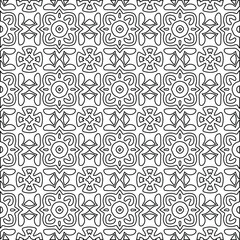  Geometric vector pattern with Black and white colors. Seamless abstract ornament for wallpapers and backgrounds.