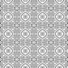  Geometric vector pattern with Black and white colors. Seamless abstract ornament for wallpapers and backgrounds.