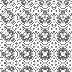  Geometric vector pattern with Black and white colors. Seamless abstract ornament for wallpapers and backgrounds.