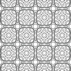  Geometric vector pattern with Black and white colors. Seamless abstract ornament for wallpapers and backgrounds.