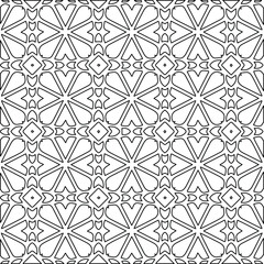  Geometric vector pattern with Black and white colors. Seamless abstract ornament for wallpapers and backgrounds.