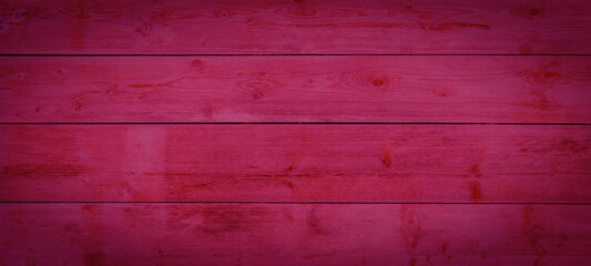 Abstract grunge old magenta pink painted wooden texture - wood background panorama banner.
