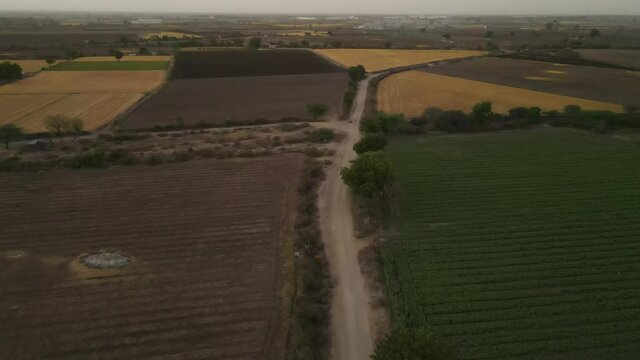 Establishing Aerial View Shot of asia village.