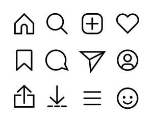 Set of Social network icon. Social media icons. Internet icons isolated on white background. Vector illustration.