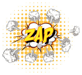 Comic speech bubble with zap text