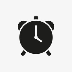 Alarm clock icon isolated on white background.