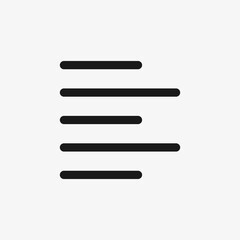 Left alignment icon. Simple text alignment sign for websites and mobile apps.