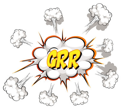 Comic speech bubble with grr text